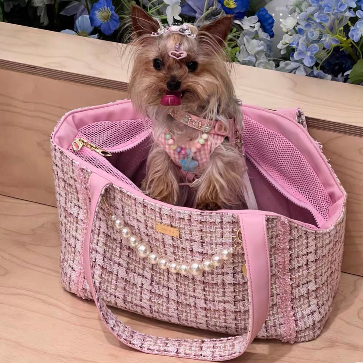 Coco Tweed Carrier Pink