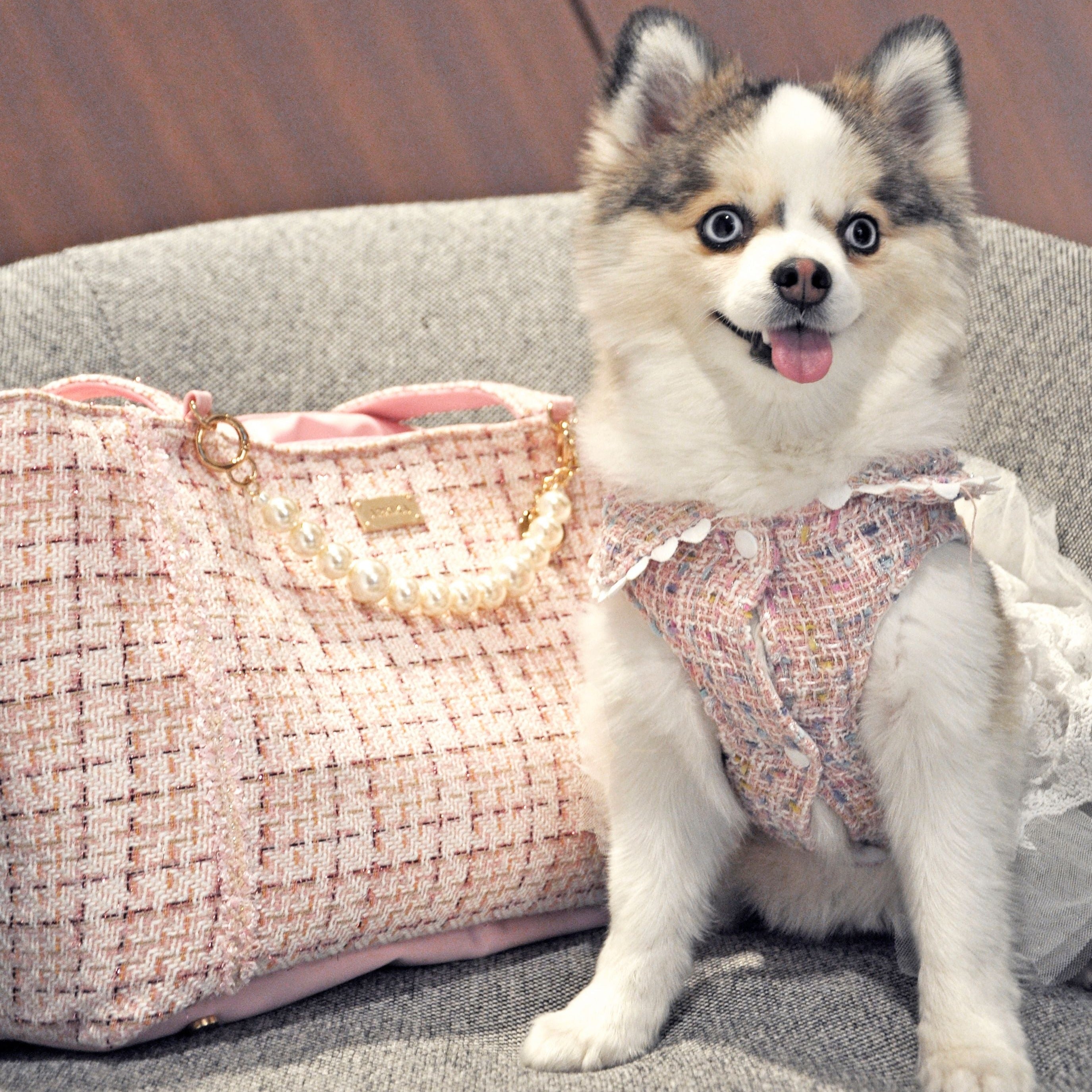 Coco Tweed Carrier Pink