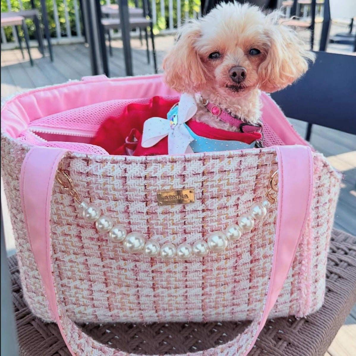 Coco Tweed Carrier Pink