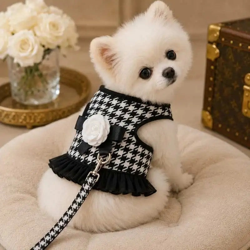 Houndstooth Harness Dress