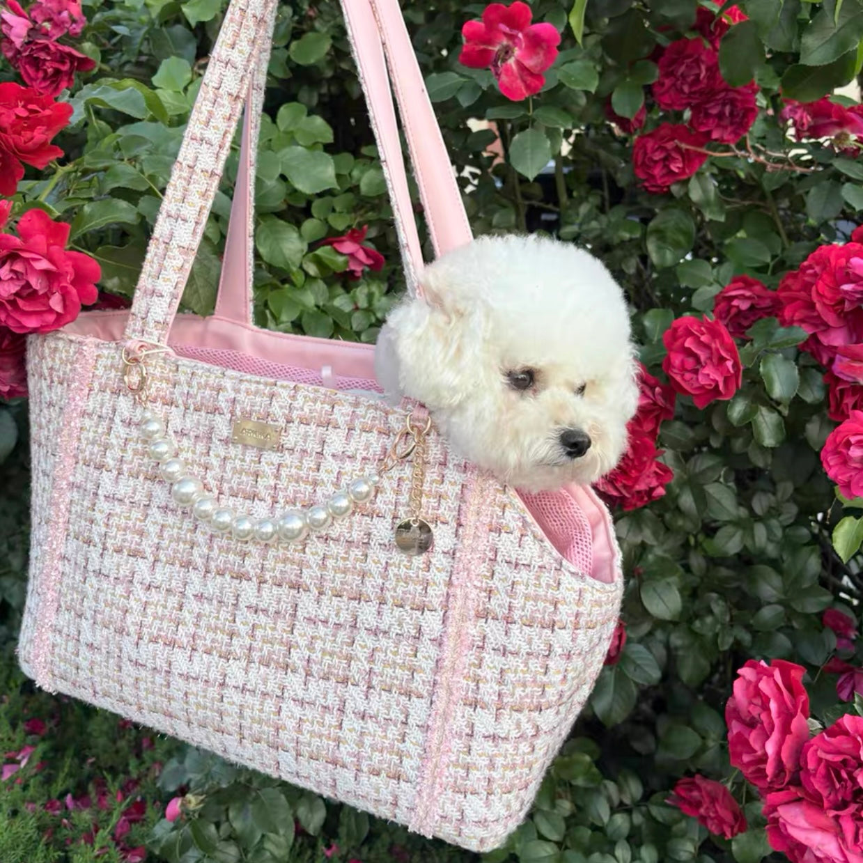 Coco Tweed Carrier Pink