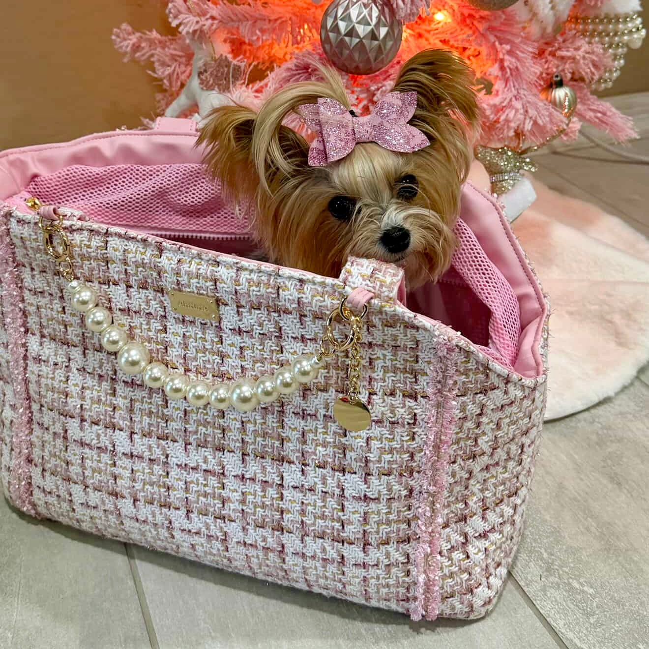 Coco Tweed Carrier Pink