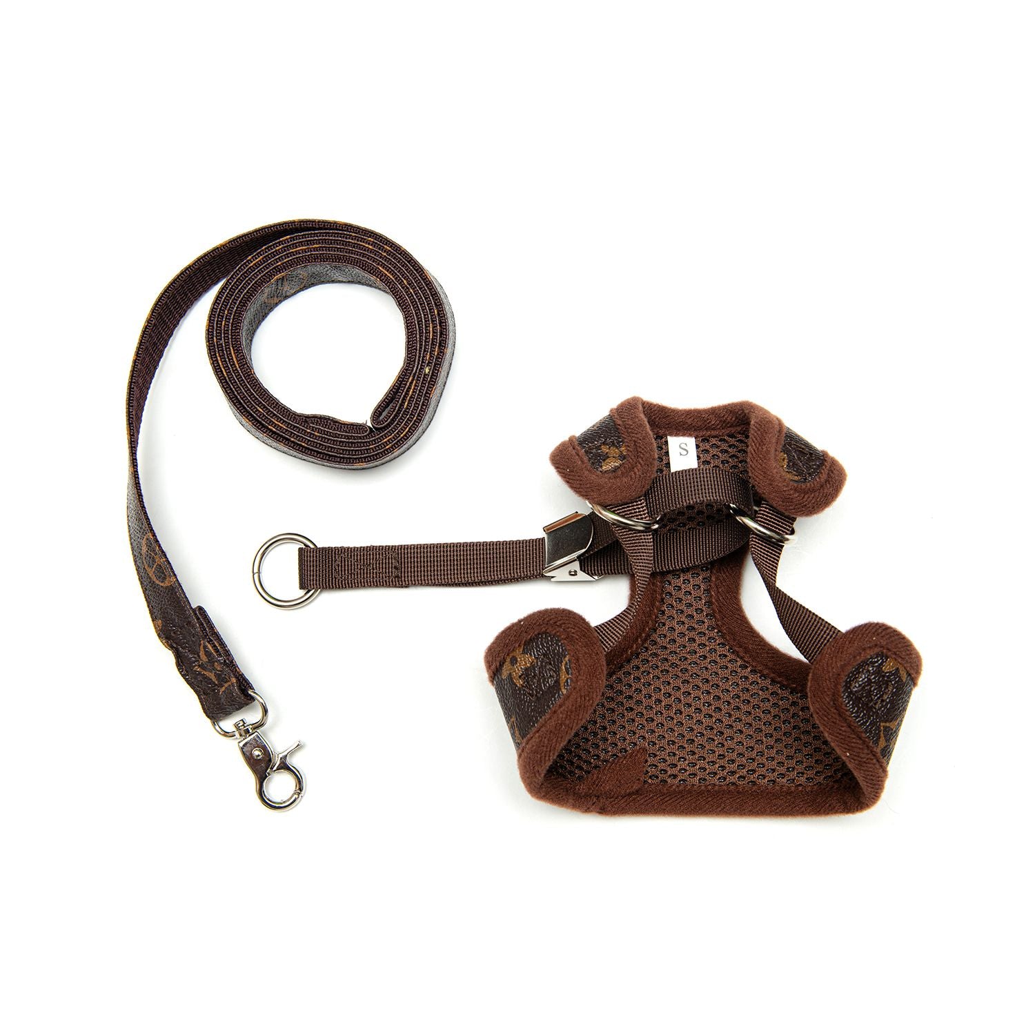 Chewy Brown Dog Harness Leash Set